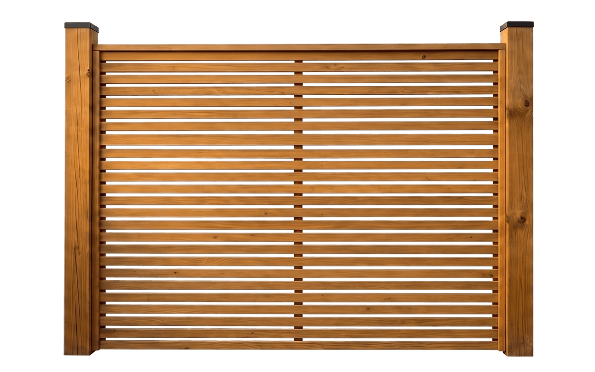 Wide-board horizontal wood fence with shadow gap — contemporary fence design GTA